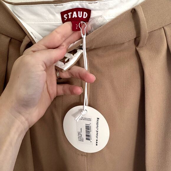 NEW Staud Luisa Suit Pants in Camel - Picture 4 of 8